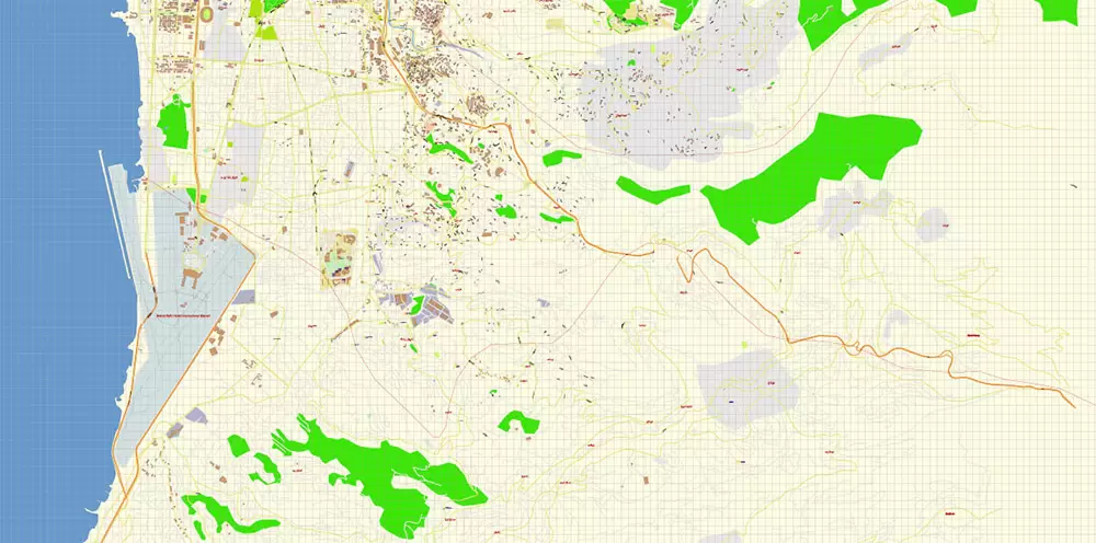 Beirut Lebanon PDF Vector Map 1971 high detailed layered Adobe PDF