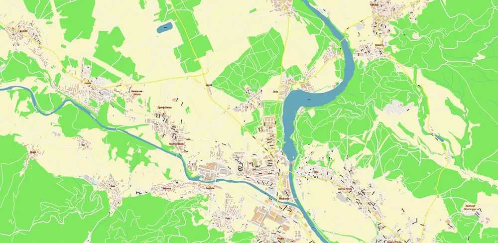 Ljubljana Slovenia Vector Map high detailed layered Adobe Illustrator