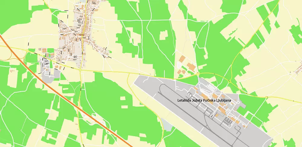 Ljubljana Slovenia Vector Map high detailed layered Adobe Illustrator