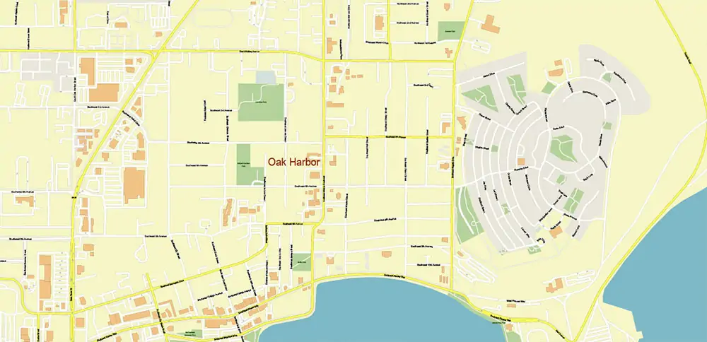 Bellingham Washington US PDF Vector Map exact high detailed editable layered Adobe PDF