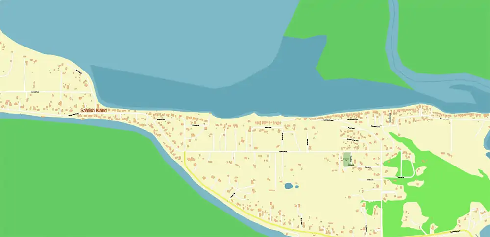 Bellingham Washington US PDF Vector Map exact high detailed editable layered Adobe PDF