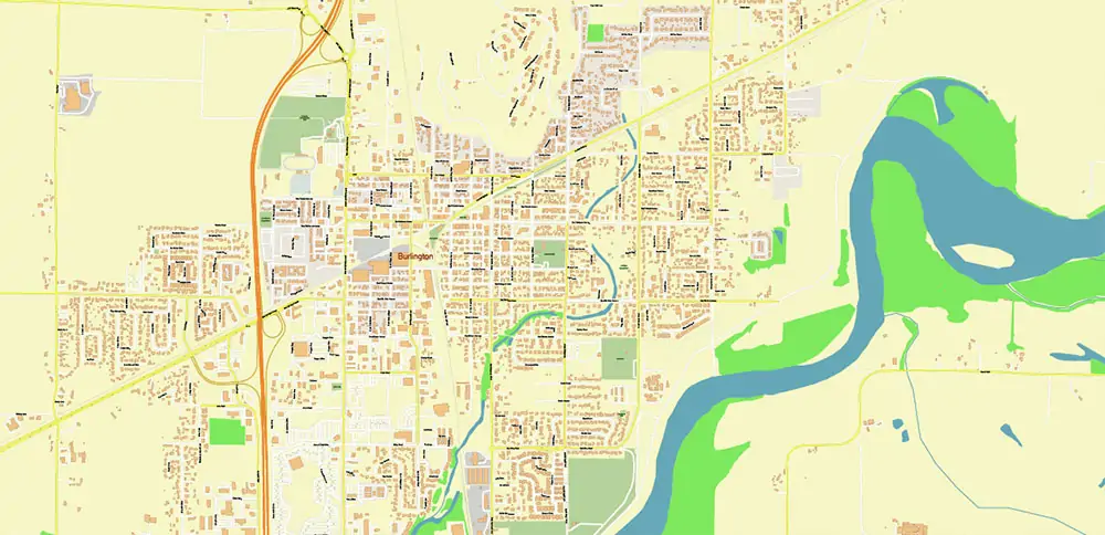 Bellingham Washington US PDF Vector Map exact high detailed editable layered Adobe PDF