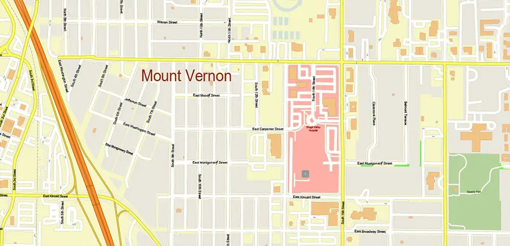 Bellingham Washington US PDF Vector Map exact high detailed editable layered Adobe PDF