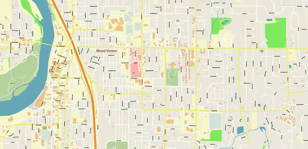 Bellingham Washington US PDF Vector Map exact high detailed editable layered Adobe PDF