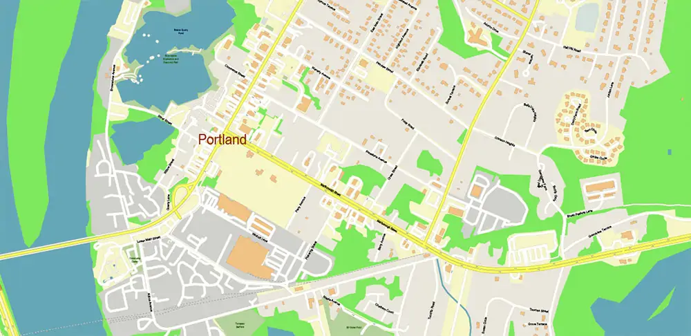 Hartford area Connecticut US PDF Vector Map exact high detailed editable layered Adobe PDF