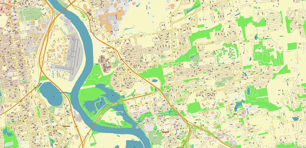 Hartford area Connecticut US PDF Vector Map exact high detailed editable layered Adobe PDF