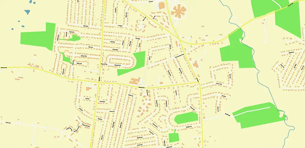 Hartford area Connecticut US PDF Vector Map exact high detailed editable layered Adobe PDF