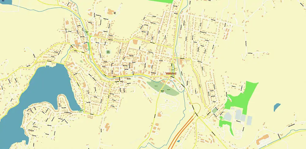 Hartford area Connecticut US PDF Vector Map exact high detailed editable layered Adobe PDF