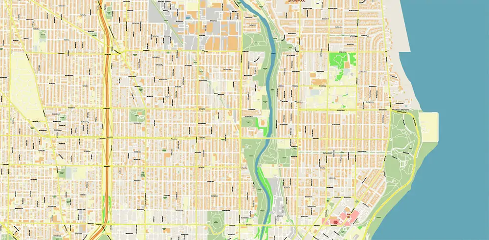 Milwaukee area Wisconsin US Vector Map exact high detailed editable layered Adobe Illustrator