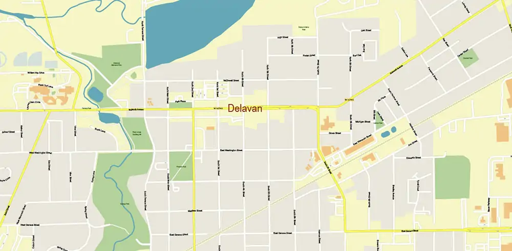 Milwaukee area Wisconsin US Vector Map exact high detailed editable layered Adobe Illustrator