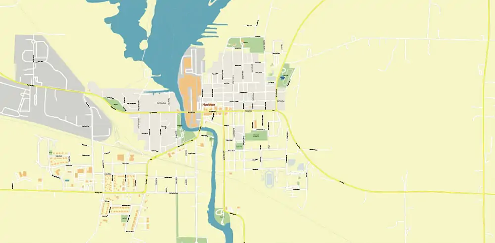 Milwaukee area Wisconsin US Vector Map exact high detailed editable layered Adobe Illustrator