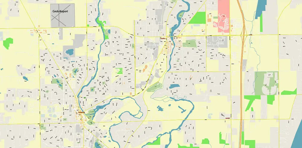 Milwaukee area Wisconsin US Vector Map exact high detailed editable layered Adobe Illustrator