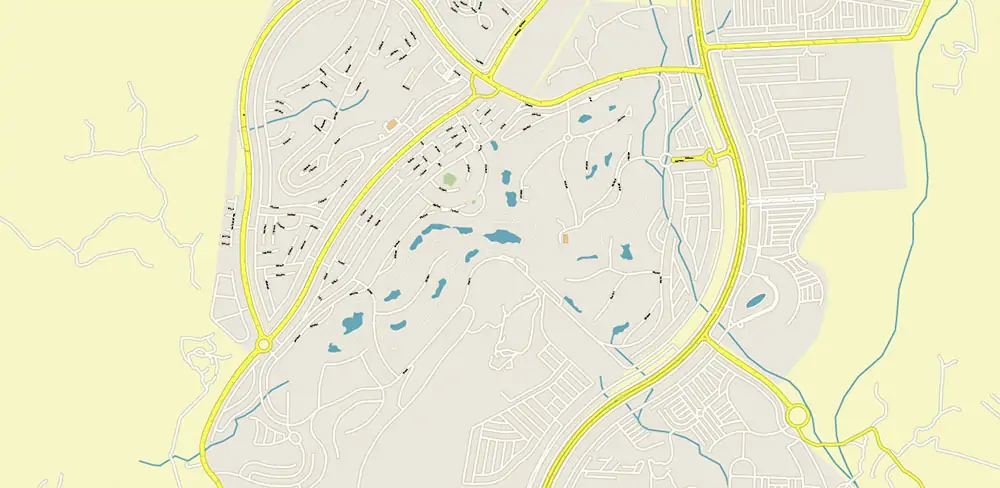 Karachi Pakistan Vector Map high detailed scale 1:1000 editable Layered Adobe Illustrator
