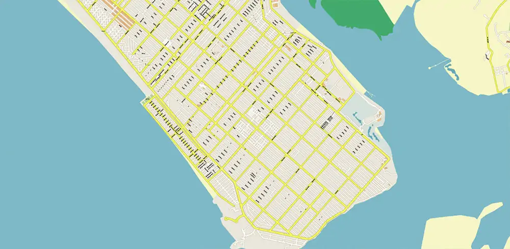 Karachi Pakistan Vector Map high detailed scale 1:1000 editable Layered Adobe Illustrator