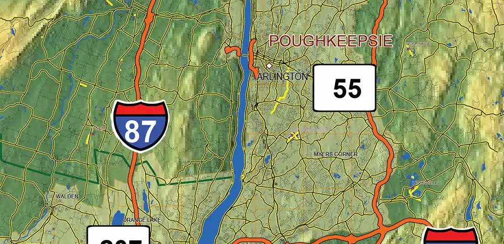 _New York_ State US PDF Vector Map Exact High Detailed Street Road Map + Counties + Relief (raster) editable Adobe PDF in layers