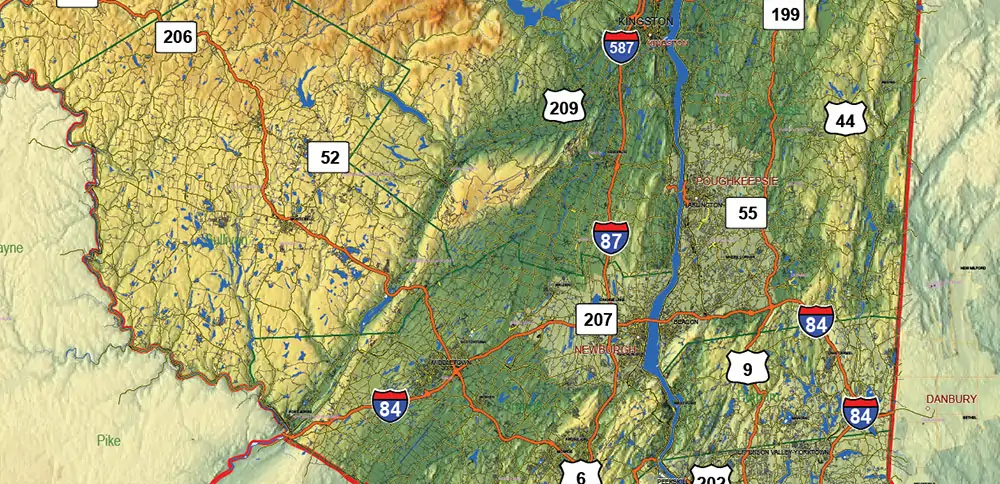 _New York_ State US PDF Vector Map Exact High Detailed Street Road Map + Counties + Relief (raster) editable Adobe PDF in layers