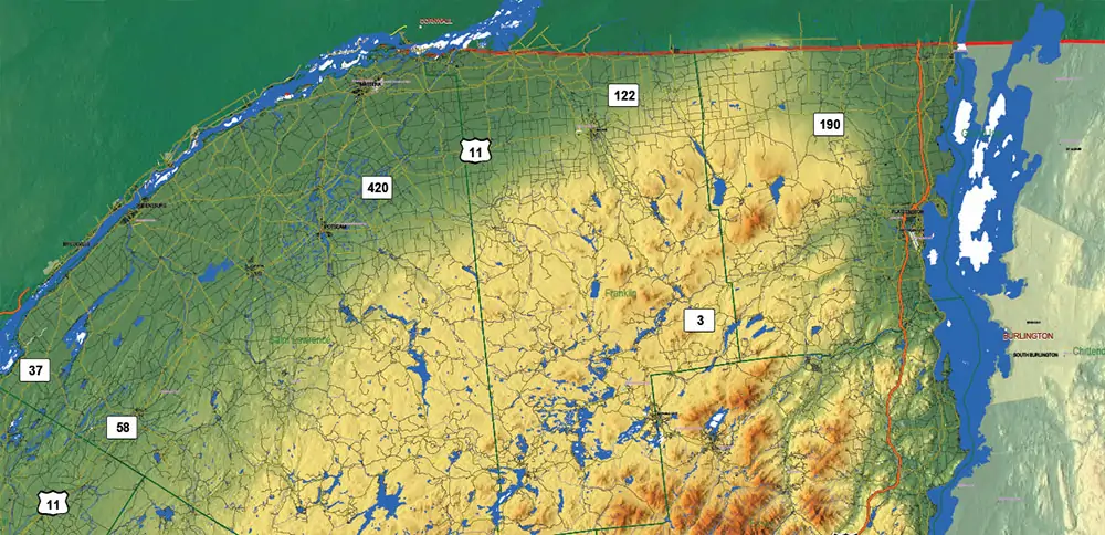 _New York_ State US PDF Vector Map Exact High Detailed Street Road Map + Counties + Relief (raster) editable Adobe PDF in layers
