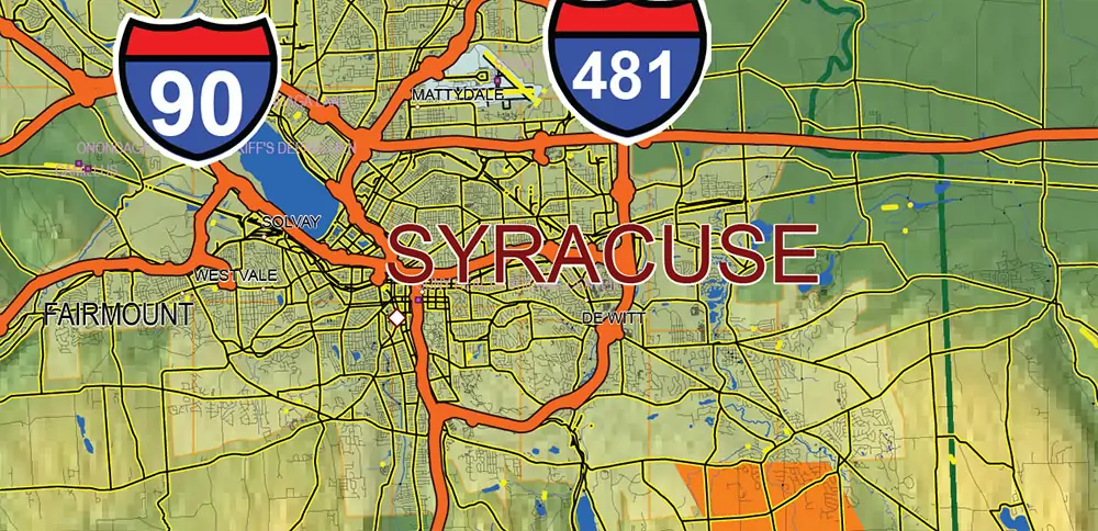 _New York_ State US PDF Vector Map Exact High Detailed Street Road Map + Counties + Relief (raster) editable Adobe PDF in layers
