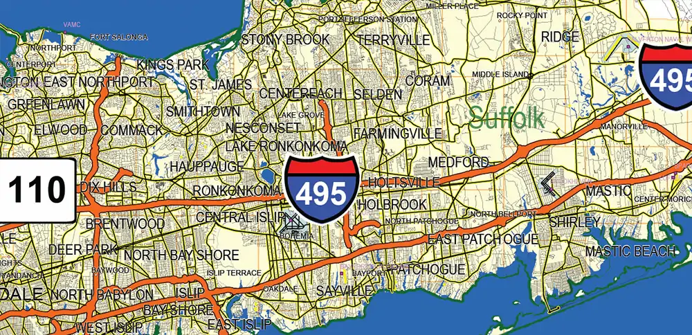_New York_ State US PDF Vector Map Exact High Detailed Street Road Map + Counties + Relief (raster) editable Adobe PDF in layers