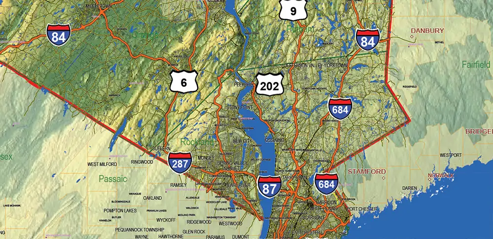 _New York_ State US PDF Vector Map Exact High Detailed Street Road Map + Counties + Relief (raster) editable Adobe PDF in layers