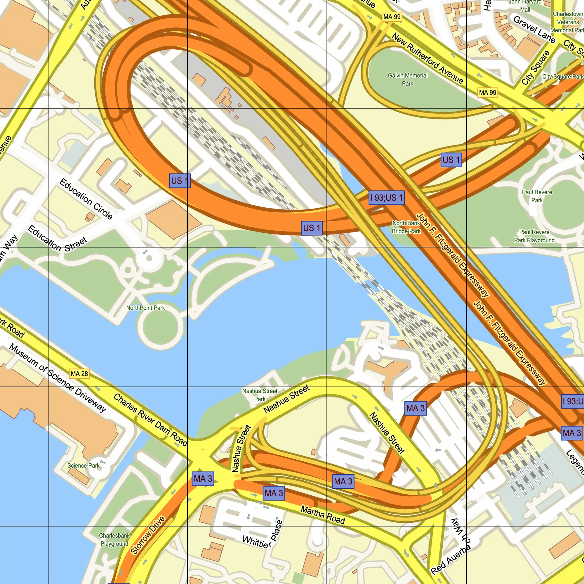 Boston Center Massachusetts US PDF Vector Map editable layered Adobe PDF 24x36 inch ready for print