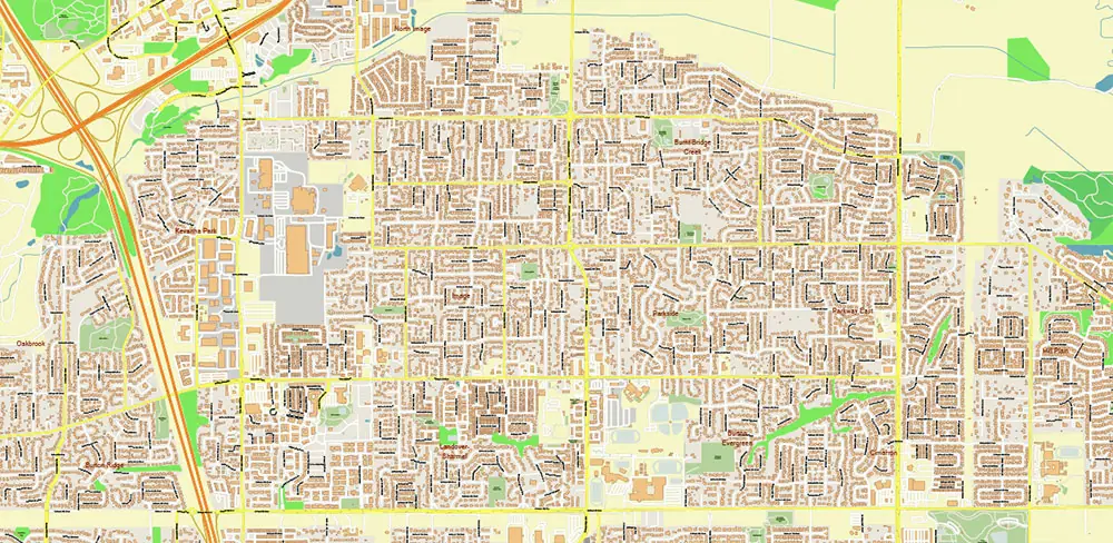 Vancouver Washington + Portland Oregon US PDF Vector Map exact high detailed editable layered Adobe PDF