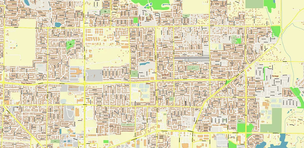 Vancouver Washington + Portland Oregon US PDF Vector Map exact high detailed editable layered Adobe PDF