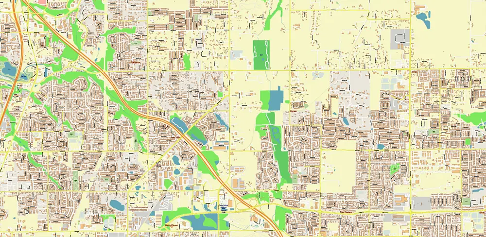 Vancouver Washington + Portland Oregon US PDF Vector Map exact high detailed editable layered Adobe PDF