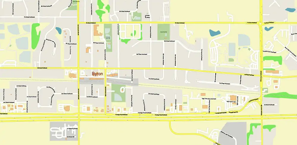 Rochester Minnesota US PDF Vector Map exact high detailed editable layered Adobe PDF