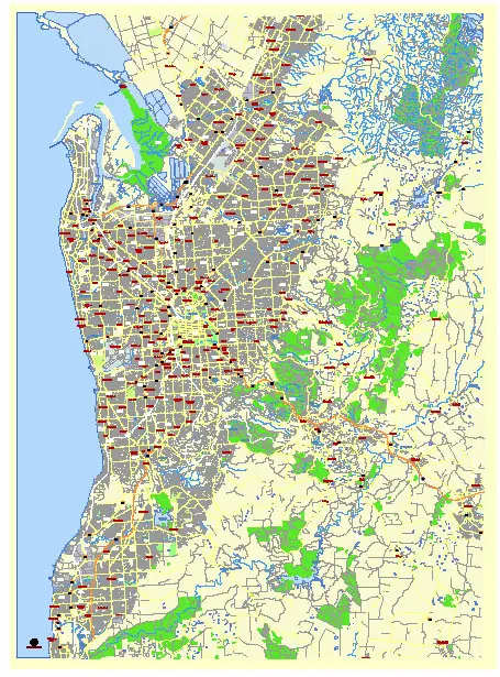 Adelaide Australia editable vector map svg free