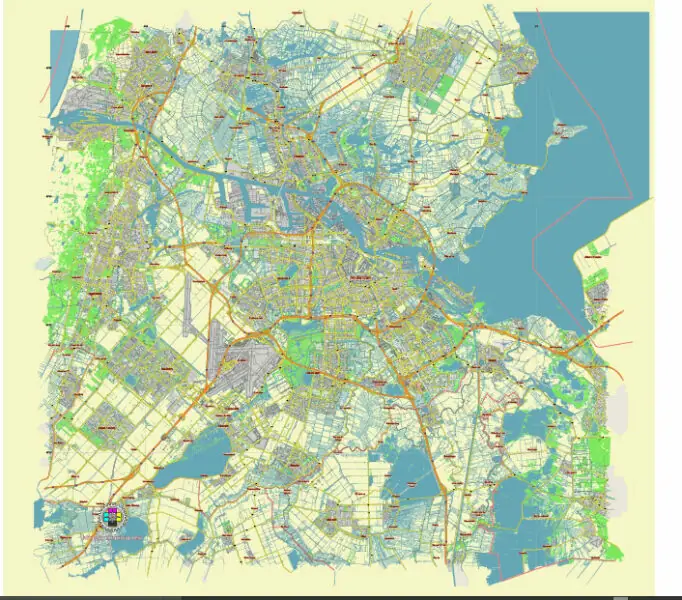 Amsterdam Netherlands editable vector map svg free