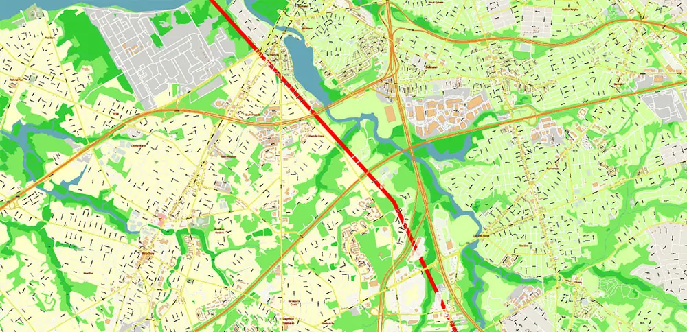 Camden County New Jersey US PDF Vector Map high detailed editable layered Adobe PDF