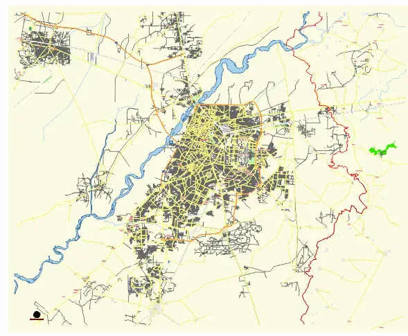 Lahore Pakistan editable vector map svg free