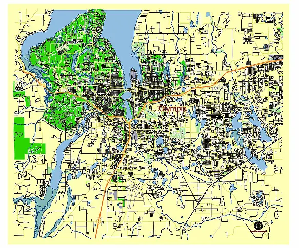 Olympia Washington US vector map svg free