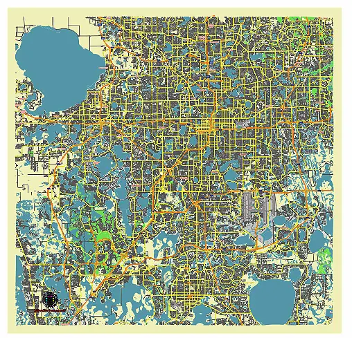 Orlando Florida US vector map svg free