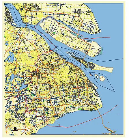Shanghai China editable vector map svg free