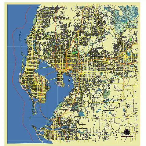 Tampa Bay Florida US editable vector map svg free