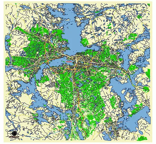Tampere Finland editable vector map svg free