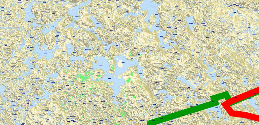 Adirondacks Park + Algonquin Parks (US and Canada) Vector Map High Detailed editable layered Adobe Illustrator