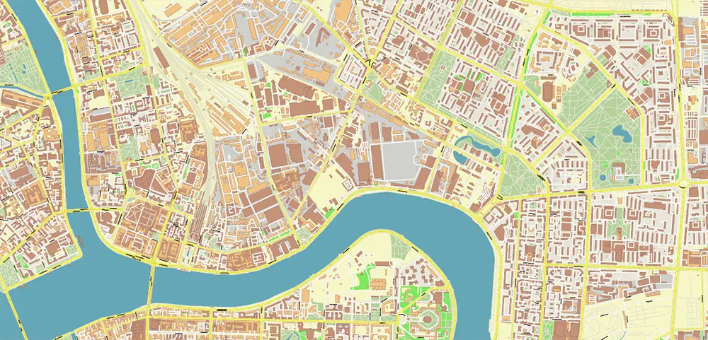 Saint Petersburg Russia PDF Vector Map (ENG) High Detailed editable layered Adobe PDF