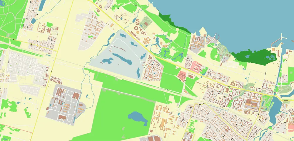 Saint Petersburg Russia PDF Vector Map (ENG) High Detailed editable layered Adobe PDF