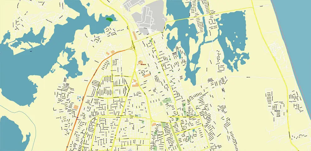Tampico Mexico PDF Vector Map High Detailed editable layered Adobe PDF
