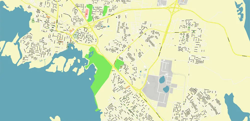 Tampico Mexico PDF Vector Map High Detailed editable layered Adobe PDF