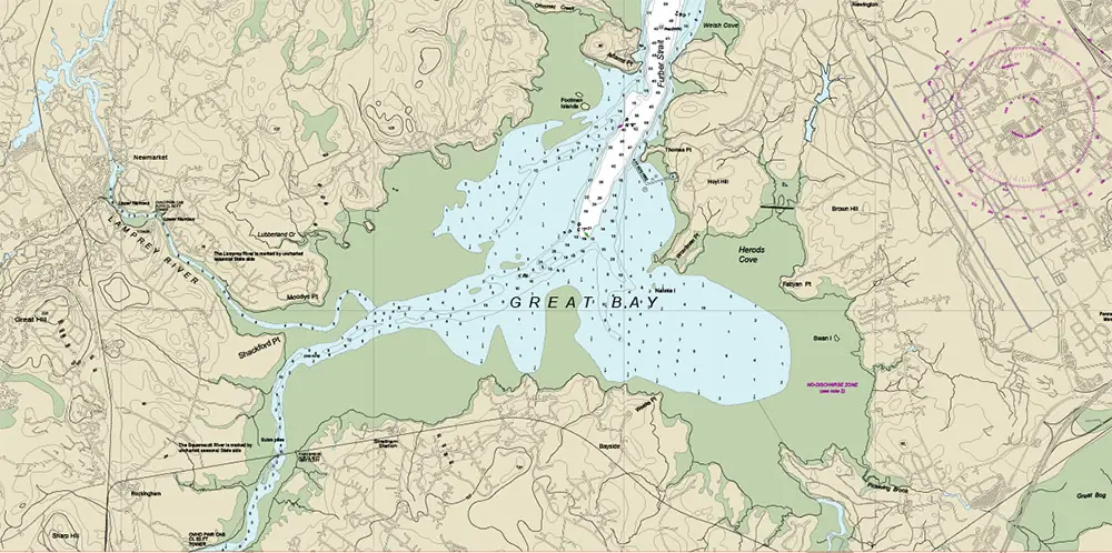 Marine chart of the Portsmouth Harbor New Hampshire