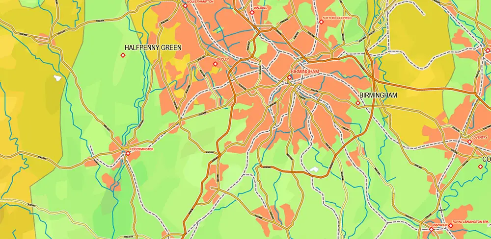 UK + Ireland Geological + Relief Vector Map High Detailed editable layered Adobe Illustrator