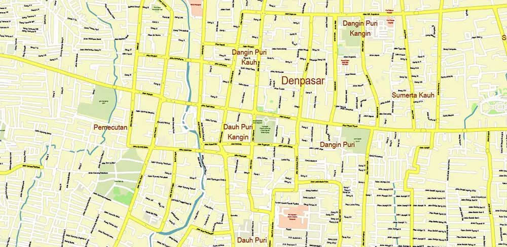 Bali Island Indonesia High Detailed Vector Map Editable Layered Adobe Illustrator + raster relief