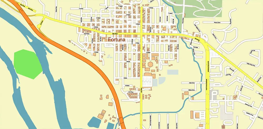 Humboldt County California USA High Detailed Vector Map Editable Layered Adobe Illustrator
