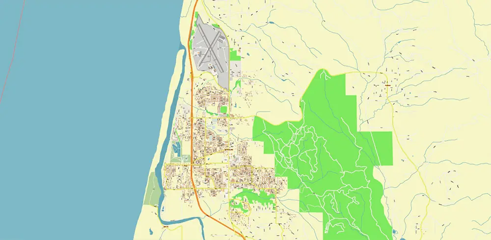 Humboldt County California USA High Detailed Vector Map Editable Layered Adobe Illustrator