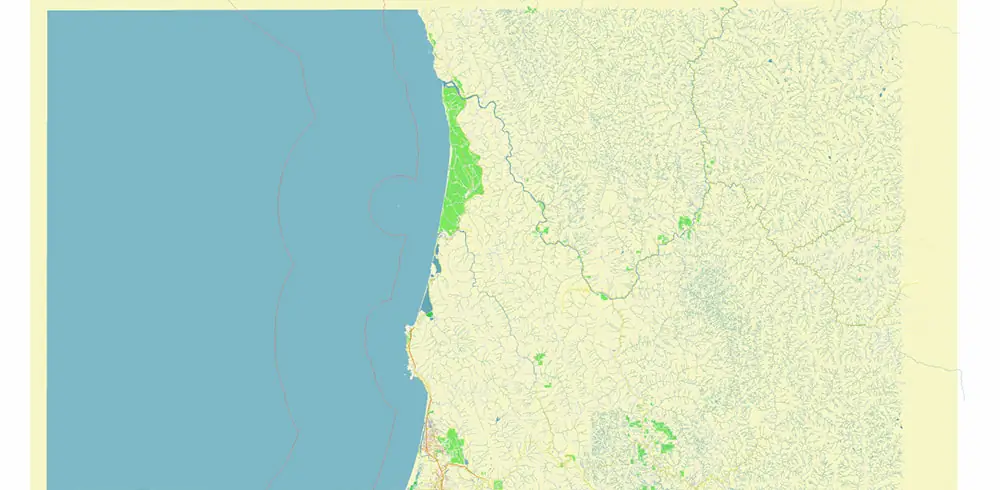 Humboldt County California USA High Detailed Vector Map Editable Layered Adobe Illustrator