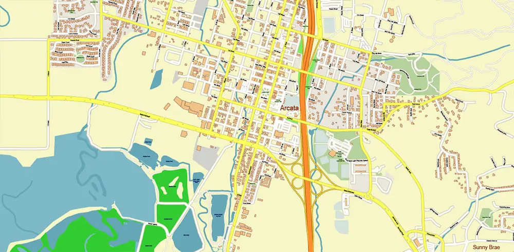 Humboldt County California USA High Detailed Vector Map Editable Layered Adobe Illustrator